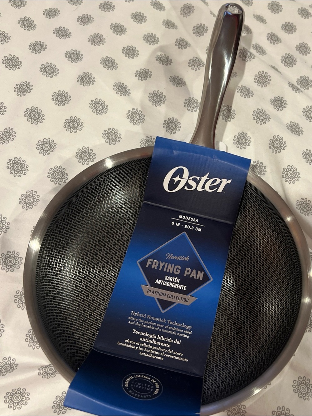 Oster 8-inch Nonstick Frying Pan in Silver/Black